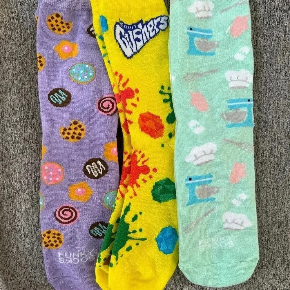 NWOT Fruit Gusher Print Socks and 2 pairs of Funky Socks  (3 pairs)‎